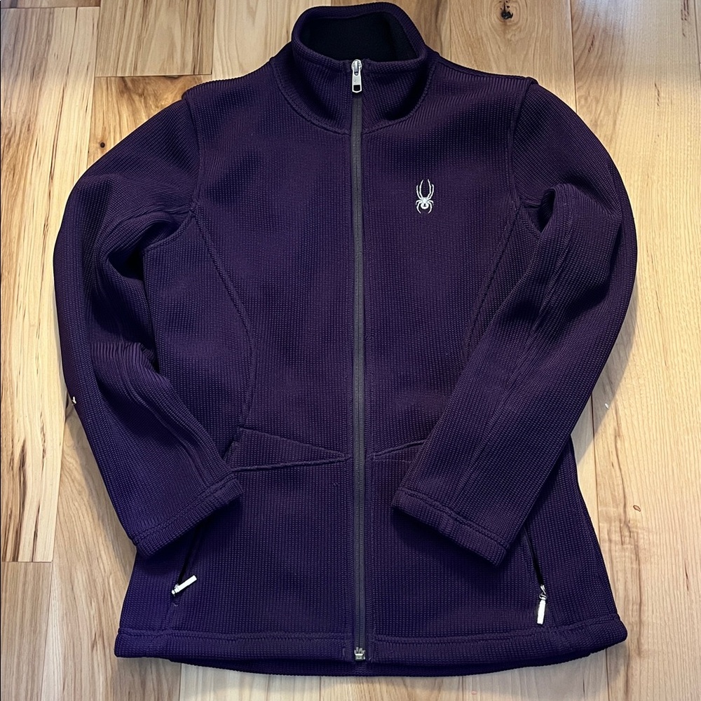 Spyder zippered purple Jacket with Red Logo